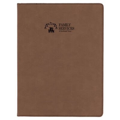 Family Services - Brown Laserable Leatherette Portfolio with Notepad Thumbnail